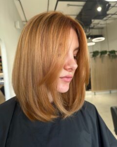 Copper Bob Hairstyle The Nest Salon in Dubai